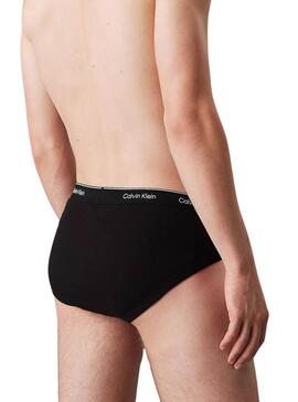 Pack 3 Calvin Klein schwarze Slips für Herren