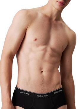 Pack 3 Calvin Klein schwarze Slips für Herren
