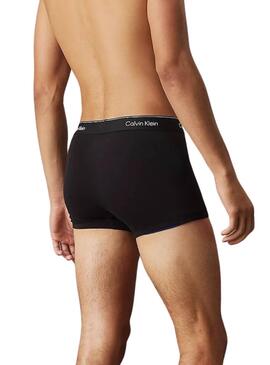 Pack 3 Calvin Klein Boxershorts schwarz mit schwarzer Taille für Herren.