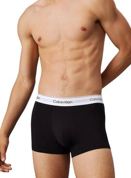 Pack 3 Calvin Klein Boxershorts in Schwarz mit weißem Bund für Herren