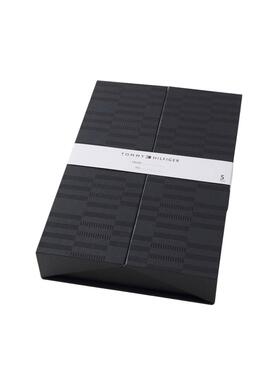 Geschenkbox mit 5 Paar Tommy Hilfiger Socken mit Streifen in Schwarz für Herren.