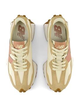 Turnschuhe New Balance 327 beige und rosa für Frauen