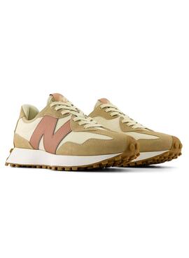 Turnschuhe New Balance 327 beige und rosa für Frauen