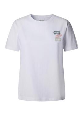 T-Shirt Pepe Jeans Raven weiß für Frauen.