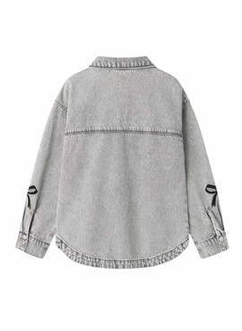 Überhemd Name It Gloria Denim Grau für Mädchen
