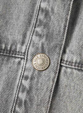 Überhemd Name It Gloria Denim Grau für Mädchen