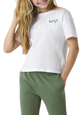 T-shirt Only Kids Maiken in Weiß für Mädchen.
