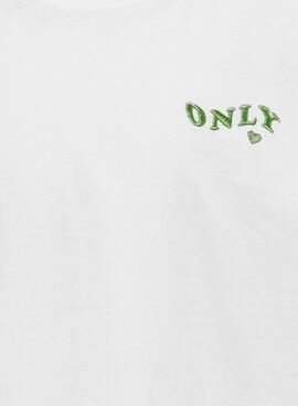 T-shirt Only Kids Maiken in Weiß für Mädchen.