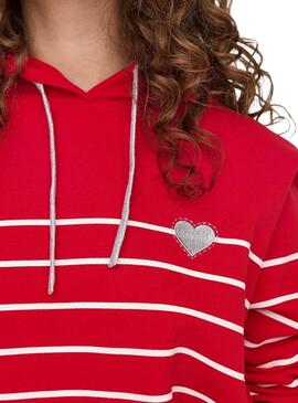 Sweatshirt Only Ladelle rot für Frauen.