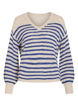 Vila Vipoca Jersey in Weiß und Blau für Damen