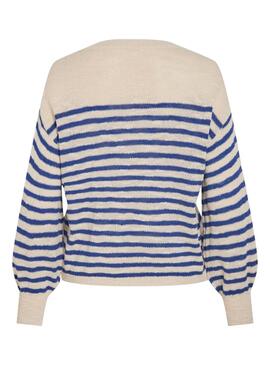 Vila Vipoca Jersey in Weiß und Blau für Damen