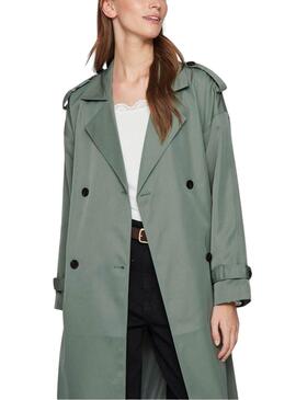 Grüner Trenchcoat Vila Viaddison für Damen.