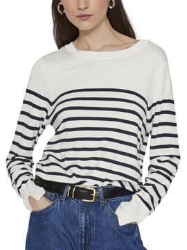 Vila Viwennie weiß und blau Jersey für Damen
