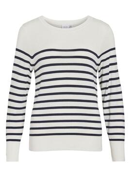 Vila Viwennie weiß und blau Jersey für Damen