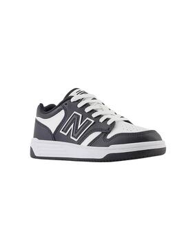 Turnschuhe New Balance B480 weiß und schwarz Kinder.