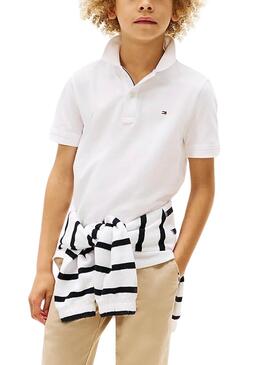 Tommy Hilfiger Flag Poloshirt in Weiß für Jungen.