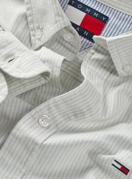 Hemd Tommy Jeans Stripe Oxford weiß für Herren