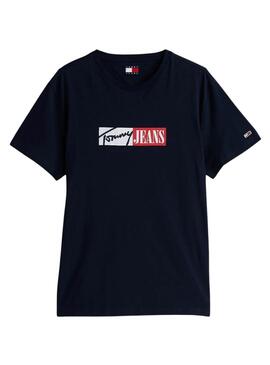 T-Shirt Tommy Jeans Entry Graphic Navy für Herren.