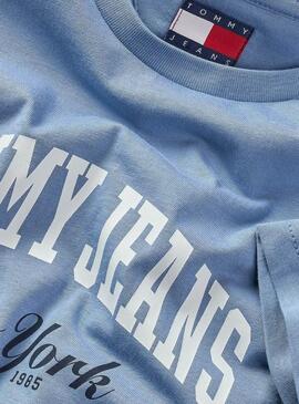 T-Shirt Tommy Jeans Varsity Pop in Blau für Herren