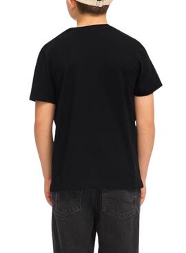 T-Shirt Jack and Jones Simon schwarz für Kinder.