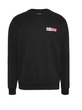 Sweatshirt Tommy Jeans Reg Entry in Schwarz für Herren.