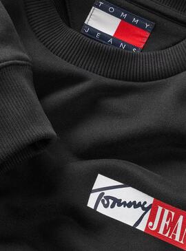 Sweatshirt Tommy Jeans Reg Entry in Schwarz für Herren.