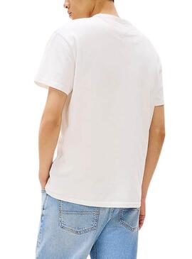 T-shirt Tommy Jeans Badge beige für Herren
