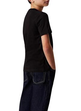 T-shirt Calvin Klein Jeans Monologo schwarz Kinder.