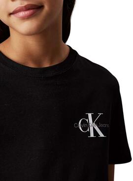 T-shirt Calvin Klein Jeans Monologo schwarz Kinder.