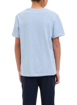 T-shirt Jack and Jones Palm blau für Kinder
