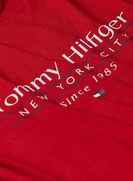 Tommy Hilfiger Stack T-Shirt in Rot für Herren