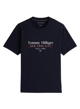 T-Shirt Tommy Hilfiger Stack in Marineblau für Herren.