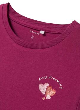 T-Shirt Name It Betria rosa für Mädchen.