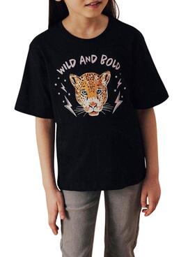 T-Shirt Name It Betria schwarz für Mädchen.