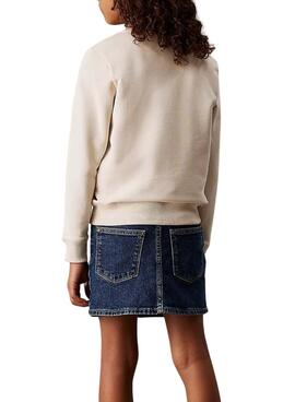 Kapuzenpullover Calvin Klein Monogram Terry beige Kinder