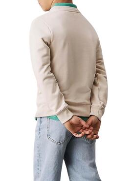 Kapuzenpullover Calvin Klein Monogram Terry beige Kinder