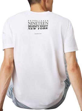 T-Shirt Calvin Klein Type Weiß für Herren.