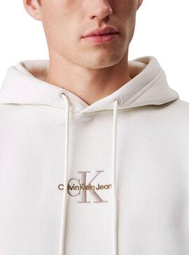 Sweatshirt Calvin Klein Monolog weiß für Herren