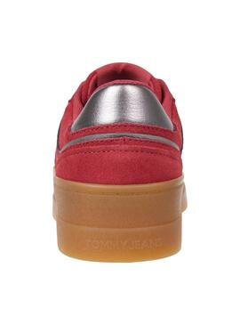 Turnschuhe Tommy Jeans Greenwich Platform rot für Damen