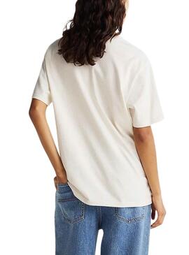 Tommy Jeans Varsity Tiger T-Shirt in Beige für Damen.