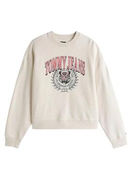 Tommy Jeans Varsity Tiger beige Sweatshirt für Damen