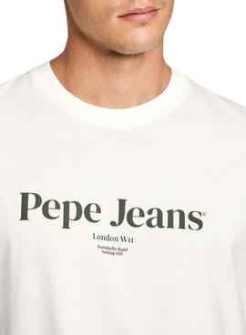 T-Shirt Pepe Jeans Dale in gebrochenem Weiß für Herren