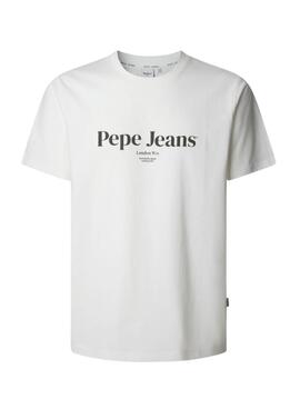 T-Shirt Pepe Jeans Dale in gebrochenem Weiß für Herren
