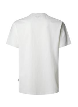 T-Shirt Pepe Jeans Dale in gebrochenem Weiß für Herren