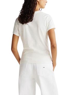 T-shirt Tommy Jeans Slim Essential in Weiß für Damen