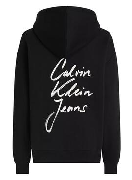 Sudadera Calvin Klein Jeans Script Schwarz für Damen