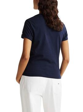 Tommy Jeans Slim Essential T-Shirt Marineblau für Damen