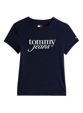 Tommy Jeans Slim Essential T-Shirt Marineblau für Damen