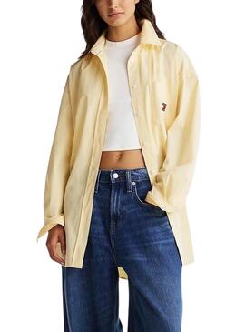 Tommy Jeans Badge gelbes Hemd für Damen
