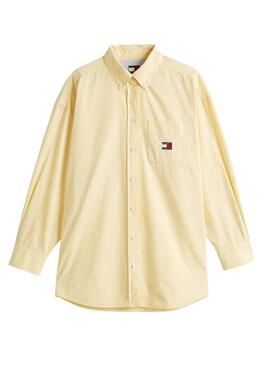 Tommy Jeans Badge gelbes Hemd für Damen